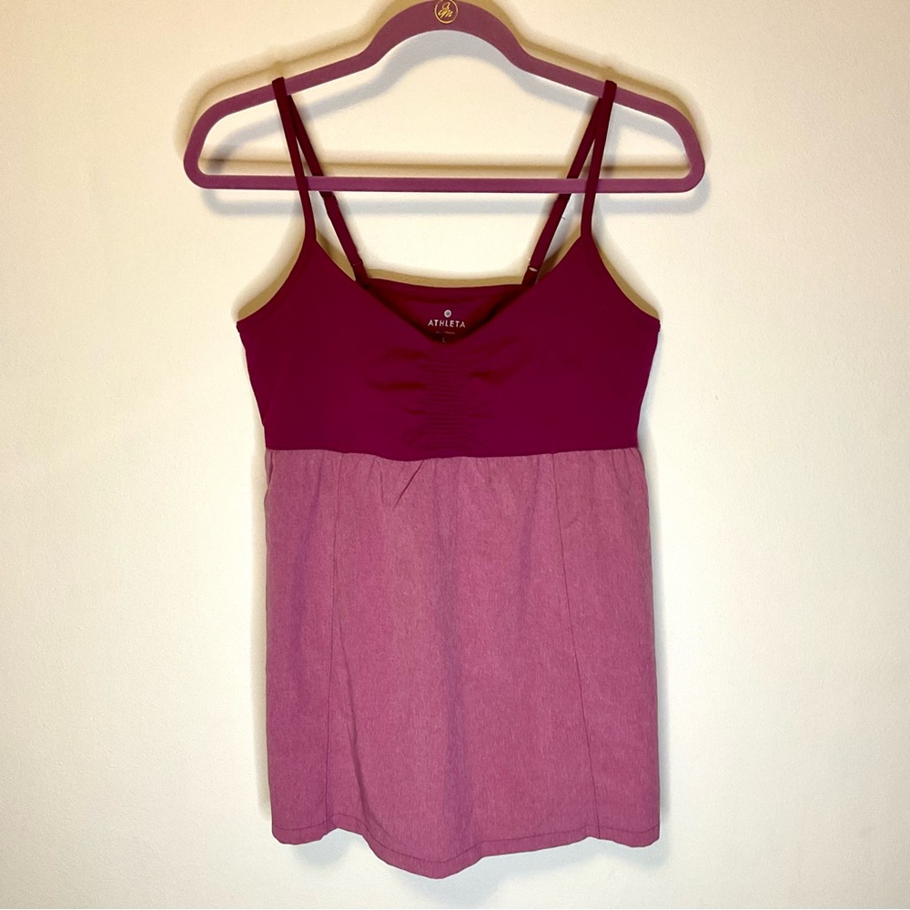 Athleta Women's Two-Tone Pink Tank Shelf Bra Camisole